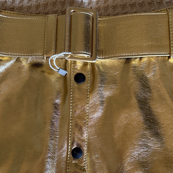 MSGM Gold Button-Front leather Skirt size 40 - Picture 2 of 9